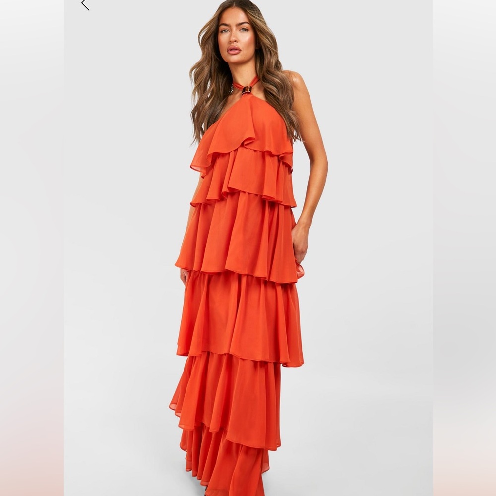 Boohoo chiffon maxi dress
